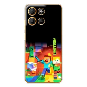 Чехлы для Motorola Moto G15 Power (Персонажи Майн Крафт) (Герой Майнкрафт)