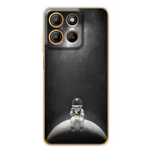Силиконовый Чехол с принтом "Космонавты" на Motorola Moto G15 Power (Космонавт романтик)