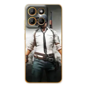 Силиконовый чехол с картинкой "Герой Pubg" на Motorola Moto G15 Power (Пабг)