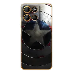 Чехол с Щитом Капитана Америки на Motorola Moto G15 Power (Ретро Щит Капитана)