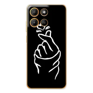 Чехлы (Знак сердечка) на Motorola Moto G15 Power (Сердце на черном)