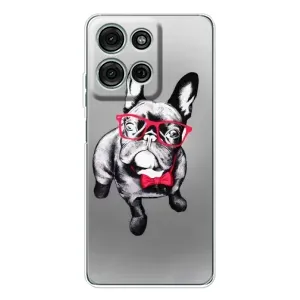 Чехол (ТПУ) Милые собачки для Motorola Moto G15 (Бульдог в очках)