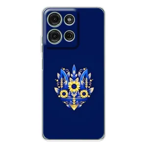 Чехол Укр Символика для Motorola Moto G15 (Цветущий Герб)