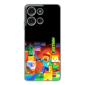 Чехлы для Motorola Moto G15 (Персонажи Майн Крафт) (Герой Майнкрафт)