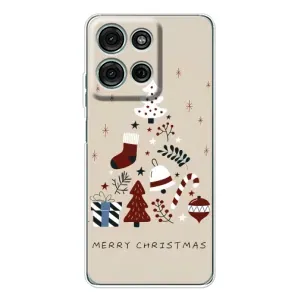Чехол Санта Клаус для Motorola Moto G15 (Merry Christmas)