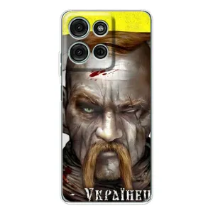 Чехол с картинкой (Патриотический КОЗАК) на Motorola Moto G15 (Одноглазый Козак)