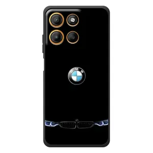 Силиконовый бампер с картинкой машины на Motorola Moto G17 Power (Черный BMW)