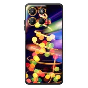 Чехол Новогодняя Елка на Motorola Moto G17 Power (Гирлянды)