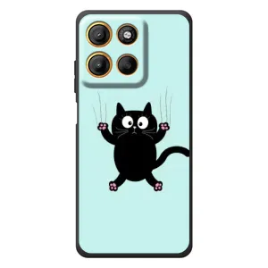 Силиконовый чехол с котиком для Motorola Moto G17 Power (Падающий кот)