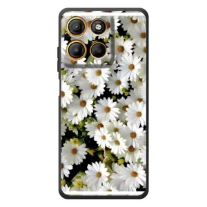 Чехол с ромашками на Motorola Moto G17 Power (Рамка в ромашках)