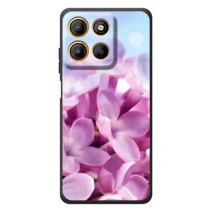 Силиконовый бампер с принтом (цветочки) на 

Мо Motorola Мо Г17 Павер 
 (Сиреневые цветы)