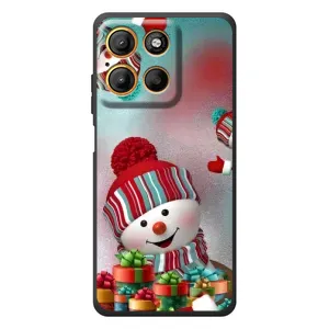 Чехлы на Новый Год Motorola Moto G17 Power (Снеговик в шапке)