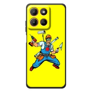 Силиконовый бампер (Работники) на Motorola Moto G17 Power (Строитель)