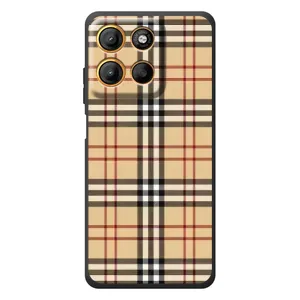 Чехол с Брендами одежды на Моторола Мото Ж17
(Burberry стиль)