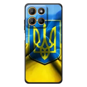Чехол с картинкой (Патриотический ГЕРБ) на Motorola Moto G17 (Герб и Флаг Украины)