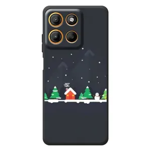 Силиконовый бампер на рождество для Motorola Moto G17 (Город зимний)