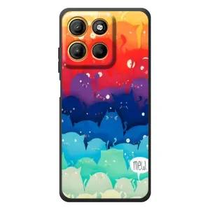 Силиконовый чехол с котиком для Motorola Moto G17 (Mew)