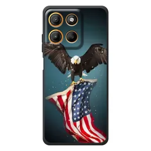 Чехол Флаг USA для Motorola Moto G17 (Орел и флаг)