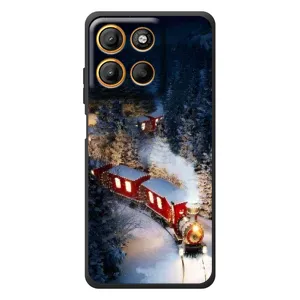 Силиконовый бампер на рождество для Motorola Moto G17 (Поезд)