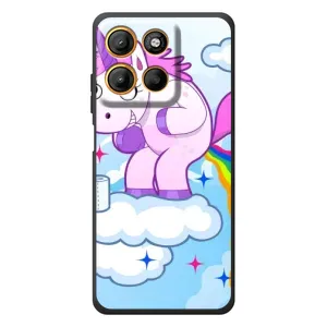 Чехол Unicorn на Motorola Moto G17 (Радуга единорожка)