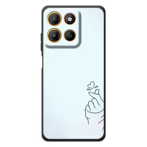 Чехлы (Знак сердечка) на Motorola Moto G17 (Сердце на голубом)