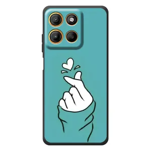 Чехлы (Знак сердечка) на Motorola Moto G17 (Сердечко на бирюзовом)