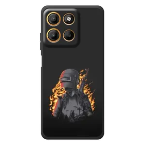 Силиконовый чехол с картинкой "Герой Pubg" на Motorola Moto G17 (В огне)