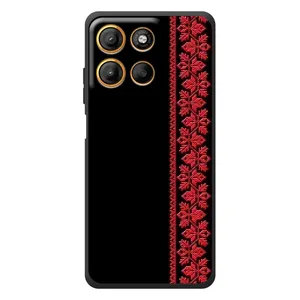 Силиконовый Чехол на Motorola Moto G17 с картинкой Вышиванки (Вышиванка на черном)