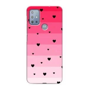 Чехлы с тематикой "Маленькие Сердечки" на Motorola MOTO G20 (Чорные сердечки)