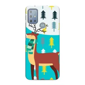 Силіконовий бампер з картинкою звірів для Motorola MOTO G20 (Олень із шарфом)