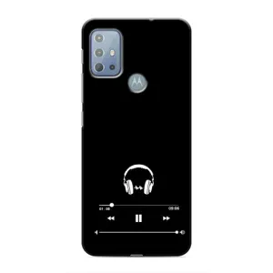 Чехол с картинками на черном фоне для Motorola MOTO G20 (Плеер)