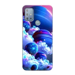 Чехлы КОСМОС для Motorola MOTO G20 (Синие планеты)