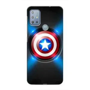 Чехол с Щитом Капитана Америки на Motorola MOTO G20 (Яркий Щит Капитана)