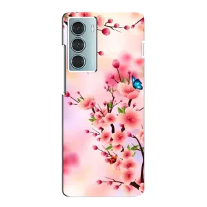 Чехол с принтом САКУРЫ на Motorola MOTO G200 (Бабочки на сакуре)