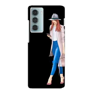 Чехол с картинкой Модные Девчонки Motorola MOTO G200 (Девушка со смартфоном)