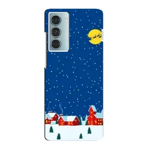 Силиконовый бампер на рождество для Motorola MOTO G200 (Город в снегу)