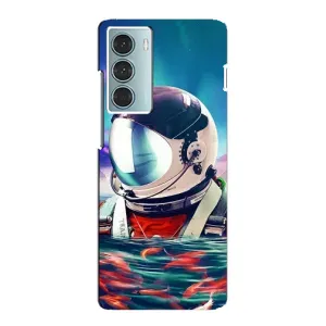 Силиконовый Чехол с принтом "Космонавты" на Motorola MOTO G200 (Космонавт в воде)