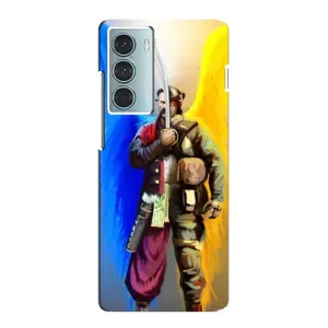 Чехол с картинкой (Патриотический КОЗАК) на Motorola MOTO G200 (Козак с крыльями)