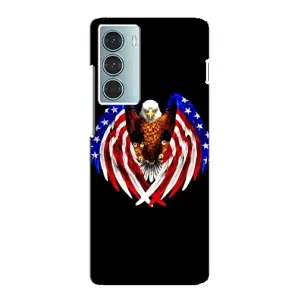 Чехол Флаг USA для Motorola MOTO G200 (Крылья США)