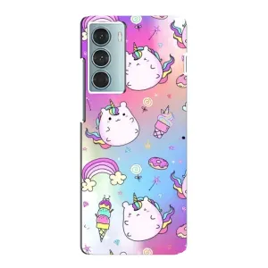 Чехол Unicorn на Motorola MOTO G200 (Радуга и Единорог)