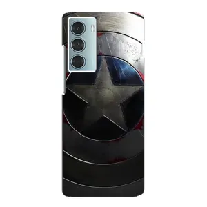 Чехол с Щитом Капитана Америки на Motorola MOTO G200 (Ретро Щит Капитана)