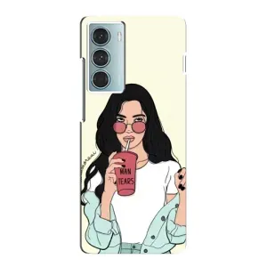 Силиконовый Чехол на Motorola MOTO G200 с картинкой Стильных Девушек (С напитком)