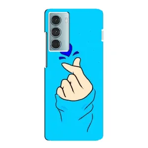 Чехлы (Знак сердечка) на Motorola MOTO G200 (Сердце на синем)