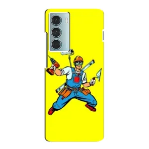 Силиконовый бампер (Работники) на Motorola MOTO G200 (Строитель)