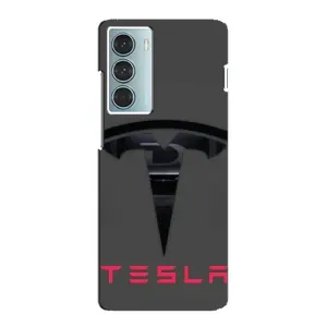Силиконовый бампер с картинкой машины на Motorola MOTO G200 (Logo TESLA)