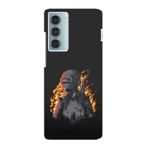 Силиконовый чехол с картинкой "Герой Pubg" на Motorola MOTO G200 (В огне)