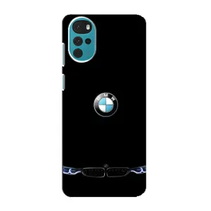 Силиконовый бампер с картинкой машины на Motorola MOTO G22 (Черный BMW)