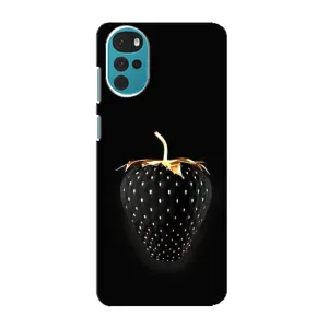 Чехол с изображением вкусной еды для Motorola MOTO G22 (Чёрная клубника)