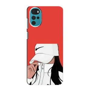 Силиконовый Чехол на Motorola MOTO G22 с картинкой Стильных Девушек (Девушка Nike)