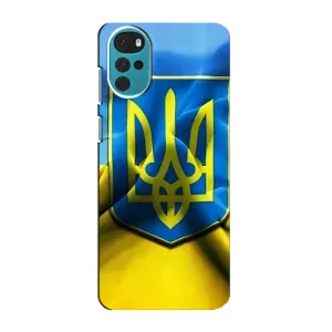 Чехол с картинкой (Патриотический ГЕРБ) на Motorola MOTO G22 (Герб и Флаг Украины)